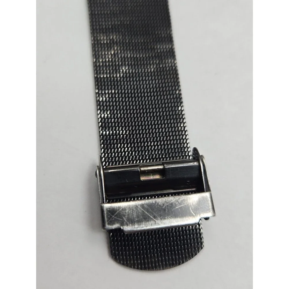 Mens Grenen by Skagen Black Gold Tone Steel Mesh 41mm Day Date Watch New Battery